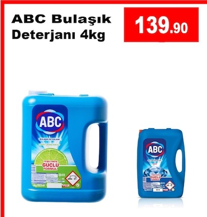 Abc Bulaşık Deterjanı 4Kg