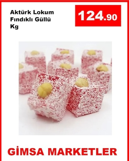 Aktürk Lokum Fındıklı Güllü Kg
