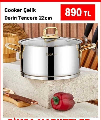 Cooker Çelik Derin Tencere 22Cm