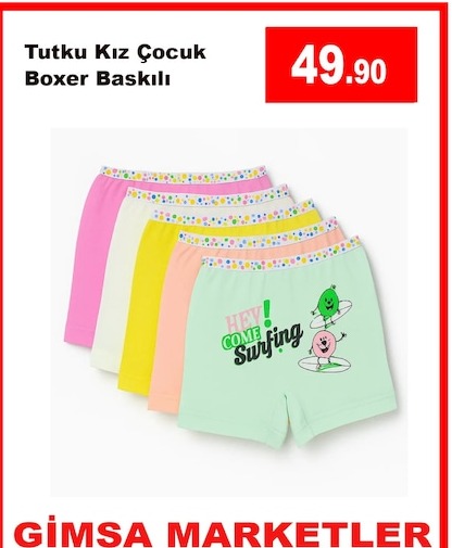 Tutku Kız Çocuk Boxer Baskılı
