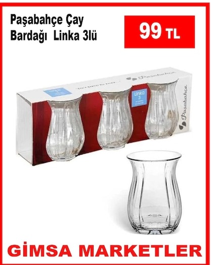 Paşabahçe Çay Bardagi Linka 3Lü