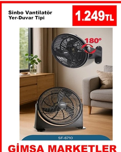 Sinbo Vantilatör Yer-Duvar Tipi