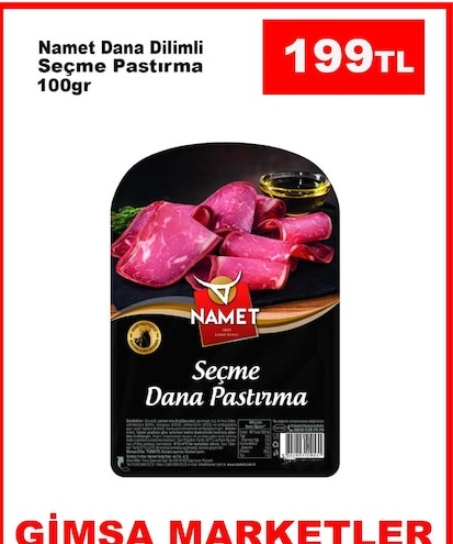Namet Dana Dilimli Seçme Pastırma 100Gr
