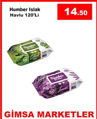 Humber Islak Havlu 120'Li