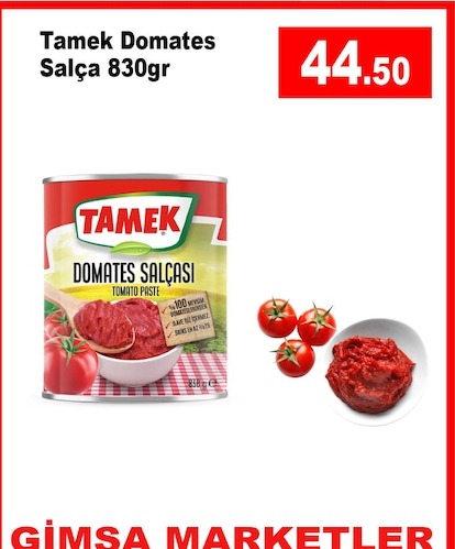 Tamek Domates Salça 830Gr
