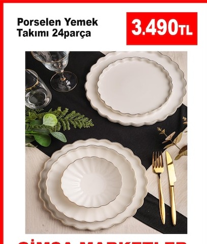 Porselen Yemek Takımı 24Parça