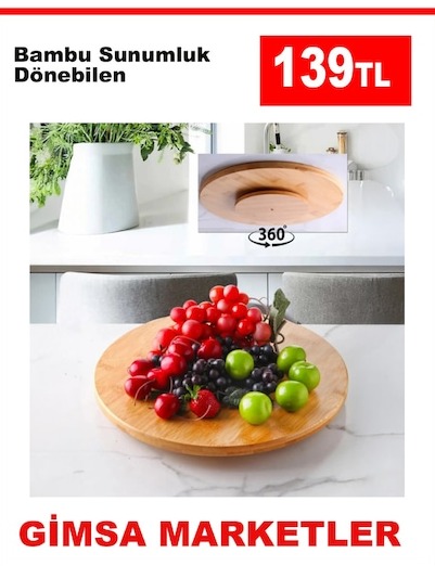 Bambu Sunumluk Dönebilen