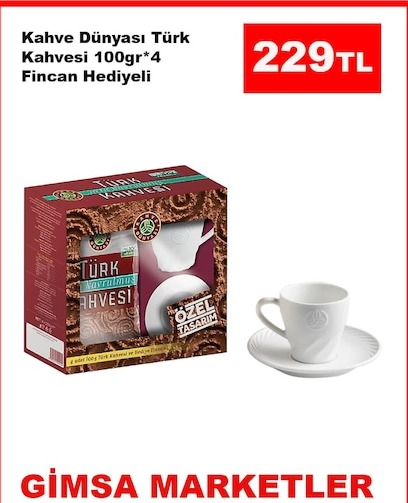 Kahve Dünyasi Türk Kahvesi 100Gr*4 Fincan Hediyeli