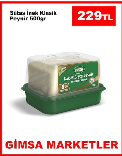 Sütaş İnek Klasik Beyaz Peynir 500Gr