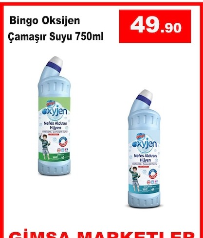 Bingo Oksijen Çamaşır Suyu 750Ml