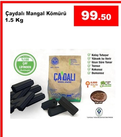 Çaydalı Mangal Kömürü 1.5 Kg
