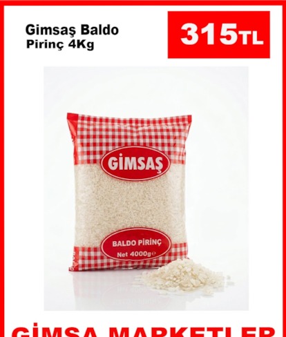Gimsaş Baldo Pirinç 4Kg