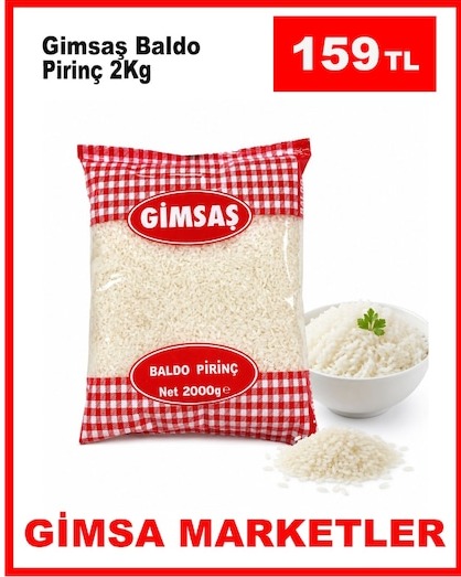 Gimsaş Baldo Pirinç 2Kg