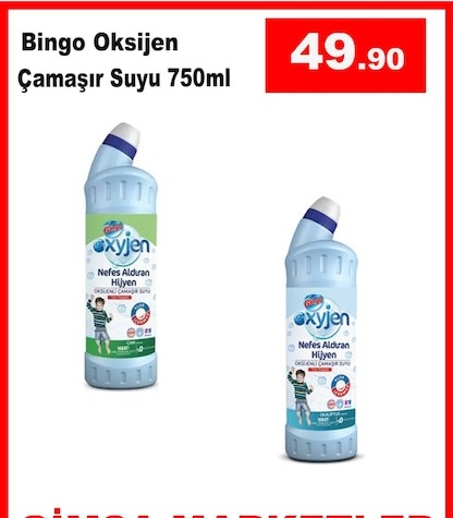 Bingo Oksijen Çamaşır Suyu 750Ml