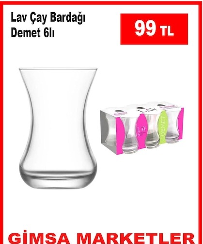 Lav Çay Bardağı Demet 6'Lı