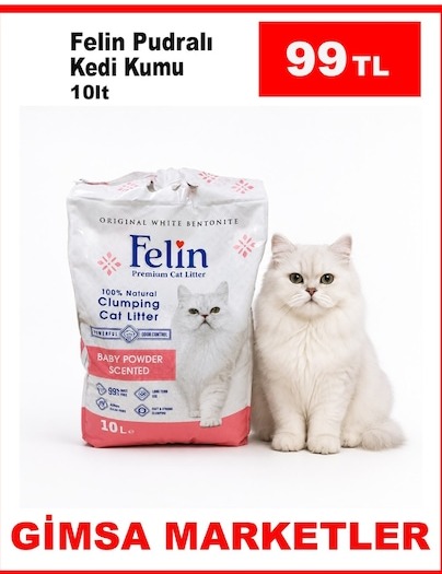 Felin Pudralı Kedi Kumu 10Lt