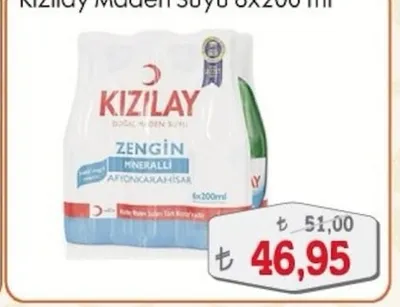 Kızılay Maden Suyu 6X200 Ml