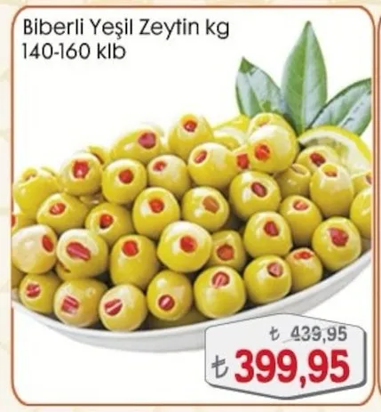 Biberli Yeşil Zeytin Kg