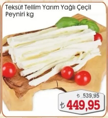 Teksüt Tellim Yarım Yağlı Çeçil Peyniri Kg