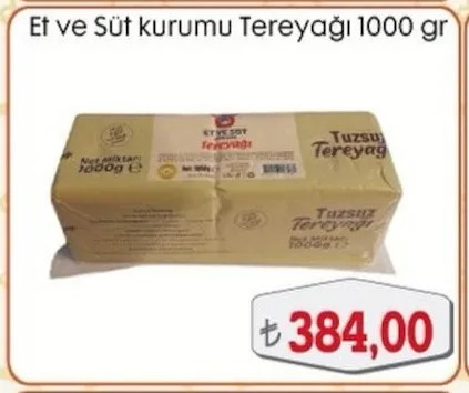 Et Ve Süt Kurumu Tereyağı 1000 Gr
