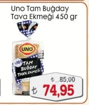 Uno Tam Buğday Tava Ekmeği 450 Gr