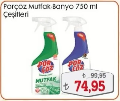 Porçöz Mutfak-Banyo 750 Ml Çeşitleri