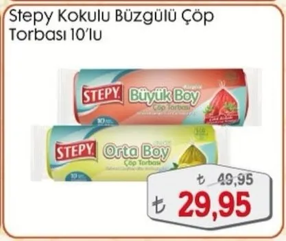 Stepy Kokulu Büzgülü Çöp Torbası 10'Lu