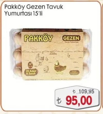 Pakköy Gezen Tavuk Yumurtası 15'Li