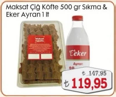Maksat Çiğ Köfte 500 Gr Sıkma & Eker Ayran 1 Lt