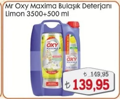 Mr Oxy Maxima Bulaşık Deterjanı Limon 3500+500 Ml