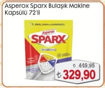 Asperox Sparx Bulaşık Makine Kapsülü 72'Li