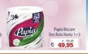 Papia Biocare Dev Rulo Havlu 1=3