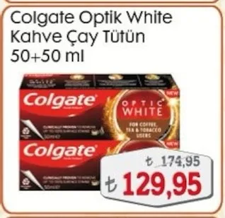 Colgate Optik White Kahve Çay Tütün 50+50 Ml