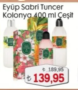 Eyüp Sabri Tuncer Kolonya 400 Ml Çeşit