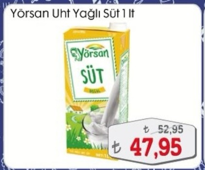 Yörsan Uht Yağlı Süt 1 Lt