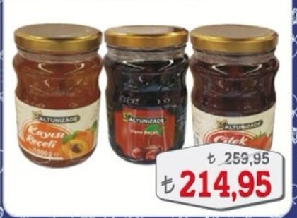 Altunizade Kayısı Vişne Çilek Reçeli