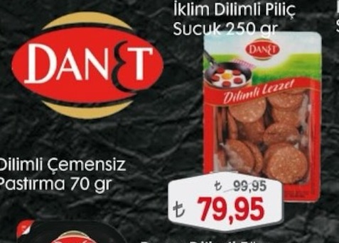 Danet Dilimli Çemensiz Pastırma 70 Gr