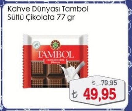 Kahve Dünyası Tambol Sütlü Çikolata 77 Gr