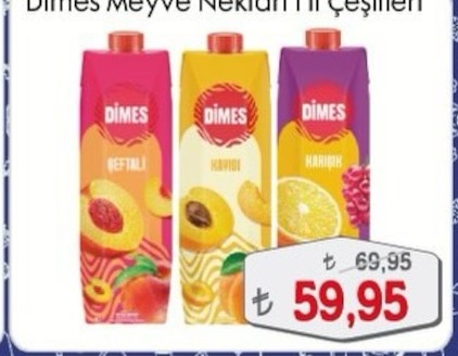 Dimes Meyve Nektarı 1L Çeşitleri