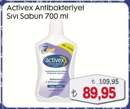 Activex Antibakteriyel Sıvı Sabun 700Ml
