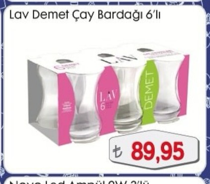 Lav Demet Çay Bardağı 6'Lı