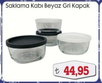 Saklama Kabı Beyaz Gri Kapak