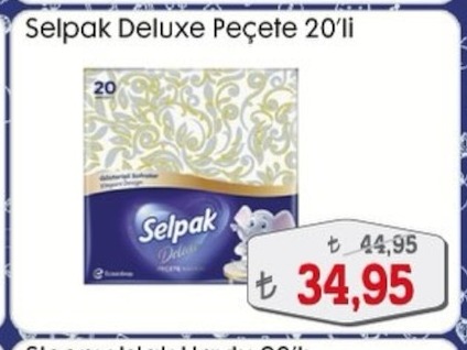 Selpak Deluxe Peçete 20'Li