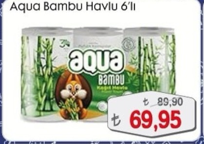 Aqua Bambu Havlu 6'Lı