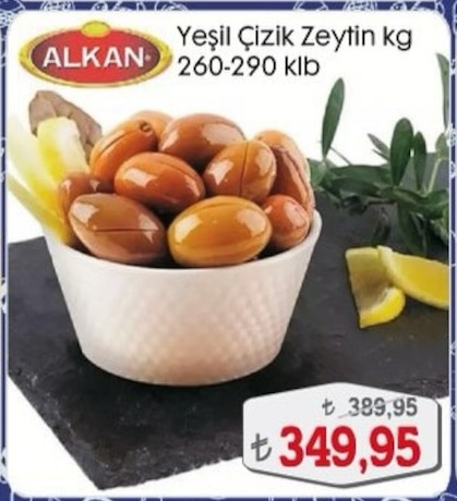 Alkan Yeşil Çizik Zeytin Kg