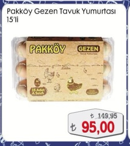 Pakköy Gezen Tavuk Yumurtası 15'Li