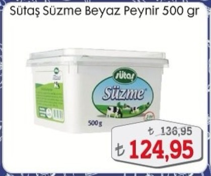 Sütaş Süzme Beyaz Peynir 500 Gr