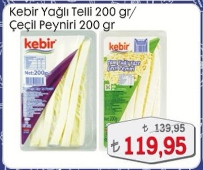 Kebir Yağlı Telli 200 Gr/ Çeçil Peyniri 200 Gr