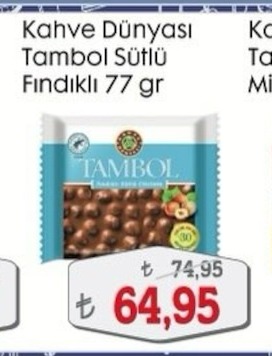 Kahve Dünyası Tambol Sütlü Fındıklı 77 Gr