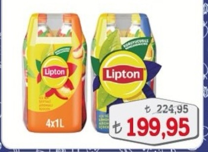 Lipton Ice Tea Şeftali Limon Aromalı İçecek 4X1L